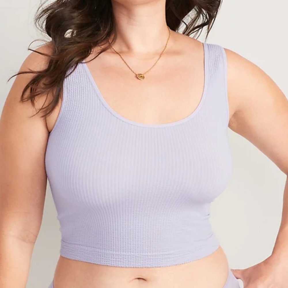 Old Navy Cropped Rib-Knit Seamless Cami Bra Top